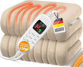 KESSER® Elektrische deken van pluche, 160 x 120 cm, antraciet, TÜV SÜD GS getest, elektrische warmtedeken met timer, automatische uitschakeling, knuffeldeken, deken, 9 temperatuurniveaus, wasbaar tot
