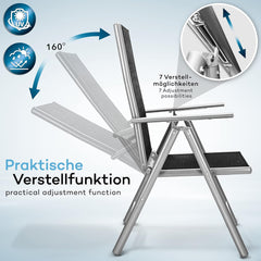 Tuinstoel - Ligstoel - Verstelbaar - Opvouwbaar - Zwart - Tillvex®