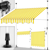 Tillvex® Klemluifel - Balkonluifel zonder boren - 250cm - Verstelbaar - Geel