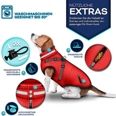 Hondenjas - Hondentrui - Winter - XXL - Rood - TRESKO®