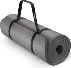 Yogamat - Fitness mat - Sportmat - Yoga mat extra dik - Grijs - TRESKO