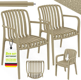 Tuinstoelen - Weerbestendig - Met armleuning - Set van 2 - Taupe - Tillvex®