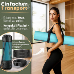 Yogamat - Fitness mat - Sportmat - Yoga mat extra dik - Blauw - RE:SPORT