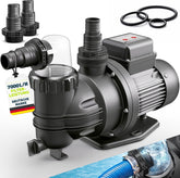 Zandfilterpomp - Zandfilter voor zwembad - 7000L/u - Grijs - Tillvex