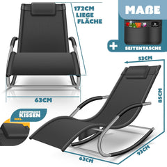 KESSER® Relaxstoel - Ligstoel - Tuinstoel - Weerbestendig - Antraciet