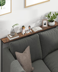 Hzuaneri 01201BCT Consoletafel, smalle banktafel, entreetafel, accenttafel, industrieel, eenvoudige montage, voor woonkamer, entree, 24 x 80 x 100 cm, rustiek bruin en zwart