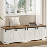 Schoenenbank - Schoenenkast - Schoenenrek - 150x40x48,5 cm - Wit - Hzuaneri