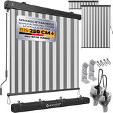 Klemluifel - Balkon luifel - Verticale luifel - 140x250 cm - Grijs - KESSER®