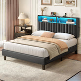 Bedframe met lattenbodem - 90x200 cm - Metaal - Zwart - Rolanstar