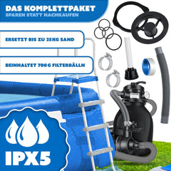 KESSER® Zandfilter - Zandfilterpomp - 10200L/u - Zwart