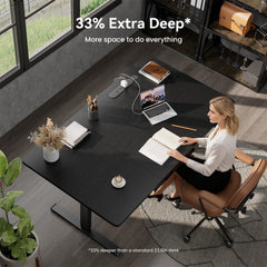 Zit sta bureau - Elektrisch - Verstelbaar - 160x80 cm - Zwart - HLDIRECT