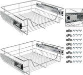 Keukenlade - Telescopische lade - 60 cm - 2 stuks - RVS - Arebos®