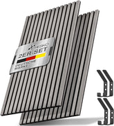 Wandpanelen - Akoestische panelen - Lattenwand - 2 stuks - 120x60 cm - Grijs - TRESKO