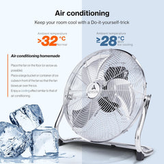 Vloerventilator - 30 cm - Industriele ventilator - Zilver - AERSON