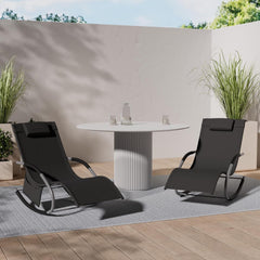 KESSER® Relaxstoel - Ligstoel - Tuinstoel - Weerbestendig - Antraciet