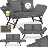 Tuinbank - Weerbestendig - Polyrattan - Inc. Kussens - Antraciet - KESSER®