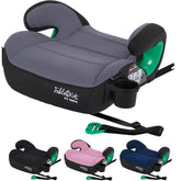 FableKids Isofix Zitverhoger, 3-punts veiligheidsgordel, kinderzitverhoging tot 5 jaar, autostoel voor kinderen, 125-150 cm, met bekerhouder, ECE R129/03, grijs