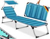 Ligbed - Ligstoel - Zonnebed - Opvouwbaar - Blauw - KESSER®