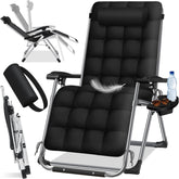 Tuinstoel - Ligstoel - Verstelbaar - Opvouwbaar - Zwart - KESSER®