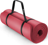 Yogamat - Fitness mat - Sportmat - Yoga mat extra dik - 185x60x1,5 cm - Rood - TRESKO