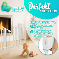 Veiligheidshek - Haardscherm - Hondenhek - 360 cm - Wit - KIDUKU®