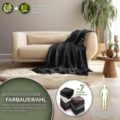 Elektrische deken - Warmtedeken - 1 persoons - 160x120 cm - Zwart - Sinnlein® •