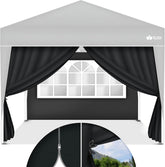 Zijwand voor paviljoen - 3x3m - 2 stuks - Zwart - Tillvex®