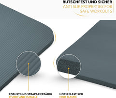 Yogamat - Fitness mat - Sportmat - Yoga mat extra dik - Grijs - TRESKO