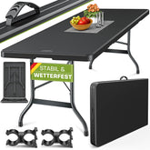 Inklapbare tafel - Klaptafel - Vouwtafel - 220x70 cm - Zwart - Tillvex