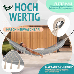 Kesser® Hangmat - Belastbaar tot 300kg - 320x150cm - Grijs
