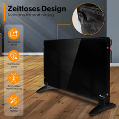 TRESKO® Elektrische Convectorkachel - Verwarming - 1000W - Zwart