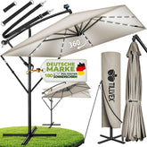 Zweefparasol - Tuinparasol - Parasol 330 cm - Met voet - Met Parasolhoes - Taupe - Tillvex •