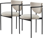 Eetkamerstoelen - Set van 2 - Met armleuning - Creme/Zwart