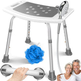 KESSER® Douchekruk - Douchestoel - Verstelbaar - Antislip - Wit