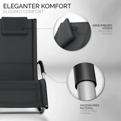 Ligbed - Ligstoel - Zonnebed - Relaxstoel - Antraciet - Tillvex®
