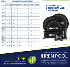 Tillvex® Zwembadkussen - 200x240cm - Zwembadafdekking - Waterdicht - Zwart