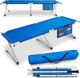 Veldbed - 1 Persoons - Kampeerbed - Stretcher - 210x72 - Blauw - TRESKO®