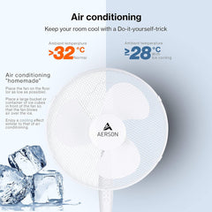 Aerson Statiefventilator - Ventilator Staand - Verstelbaar - 50W - Wit