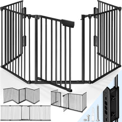 Veiligheidshek - Haardscherm - Hondenhek - 480 cm - Zwart - KIDUKU®