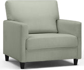 COMHOMA Relaxstoel, televisiestoel, loungestoel, stoel, woonkamer, enkele bank voor slaapkamer, leeshoek, zijstoel met zacht traagschuim, loungestoel, linnen bekleding, groen - CH8138