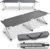 Veldbed - 1 Persoons - Kampeerbed - Stretcher - Grijs - TRESKO®