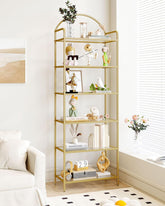 Boekenkast - Boekenrek - Wandkast - 179x30x60 cm - Goud - Hzuaneri