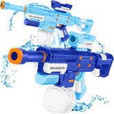 KESSER® Waterpistool set van 2 waterpistolen spuitpistolen incl. telescoopvizier zeer sterk bereik 8 m, inhoud 650 ml speelgoed buiten voor kinderen en volwassenen (lichtblauw/marineblauw)