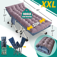 Veldbed - 1 Persoons - Kampeerbed - Stretcher - 200x80 cm - Grijs