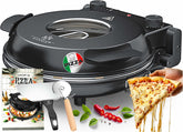 KESSER® Pizzaoven tot 400° - Pizzamaker - 1200W - Stenen plaat - Zwart
