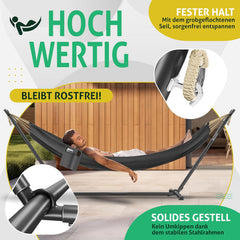 KESSER® XXL Hangmat 2 personen - Tot 200kg - Metalen Frame - Antraciet