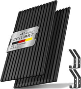 Wandpanelen - Akoestische panelen - Lattenwand - 2 stuks - 120x60 cm - Zwart - TRESKO