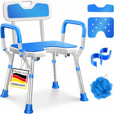 KESSER® Douchekruk - Douchestoel - Verstelbaar - Antislip - Blauw