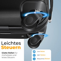 Kofferset - 3 delig - Trolley - Reiskofferset - Zwart - KESSER®