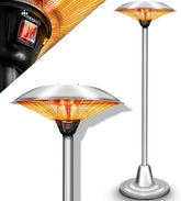 Terrasverwarmer - Infrarood Verwarming - Elektrisch - Heater - 2500W - Zilver - TRESKO®